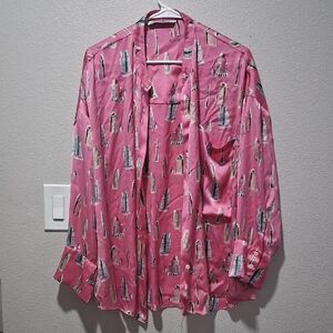 Zara Pink Printed Lightweight Shirt Blouse